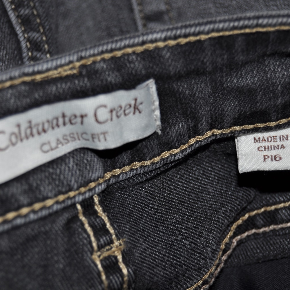 COLDWATER CREEK Black/Gray Denim ShapeMe Jeans A9 - Picture 7 of 8